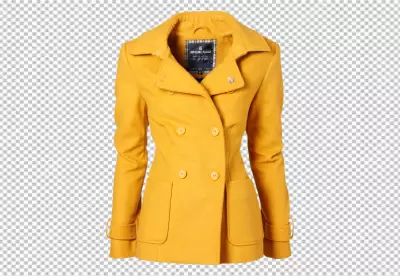 yellow leady coat nice look transparent background 