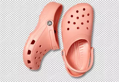 Pink beach sandals on a white background clogs