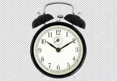 Above view wall clock still life PNG BG