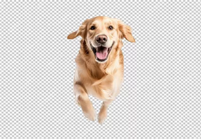 Happy Golden Retriever Dog Running with Joyful Expression for Pet Designs image