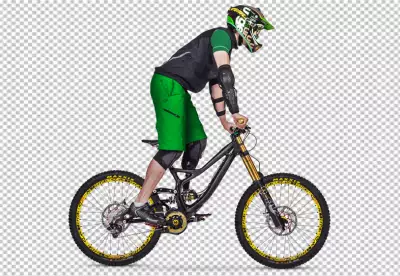 cycling outdoors with his bike and helmet PNG