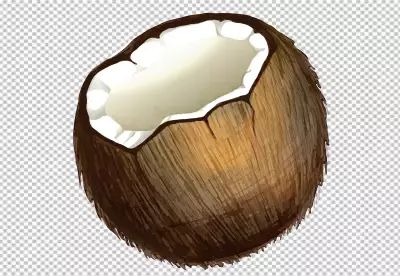 A top view coco nuts sliced milky