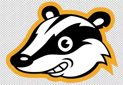 Stylized Cartoon Badger Mascot Logo with Distinctive Black and White Stripes image