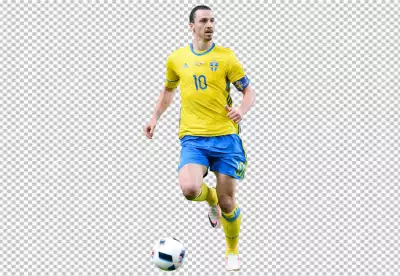 Zlatan Ibrahimovic color is also very effective as the yellow jersey and blue shorts create a striking contrast against