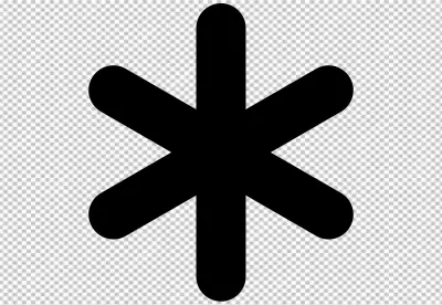 Black medical star of life symbol with white outline on a black background