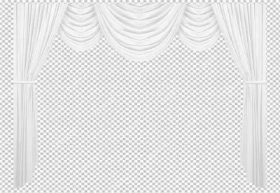 Luxury red curtains in style, with drapery, tied with golden cord PNG