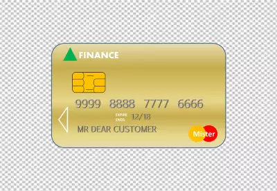 Isometric glass effect credit card PNG