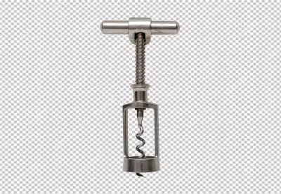 corkscrew for opening wine bottles, with and gears on  background PNG