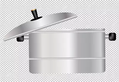  pot with a glass lid isolated on png transparent background