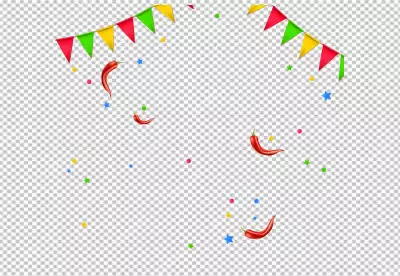 PNG  Falling Shiny Confetti Isolated on Transparent Background Holiday Decorative Tinsel Element for Design