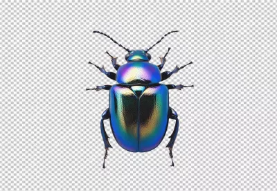 Vibrant Iridescent Rainbow Beetle with Metallic Sheen for Creative Design Projects image