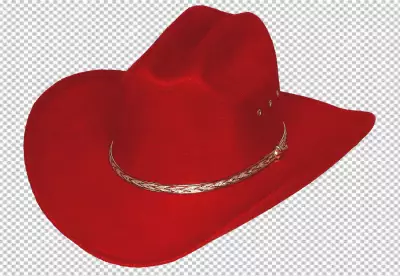 Red cowboy hat transparent background 