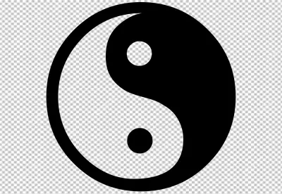 Yin Yang Solid Black Empty Background