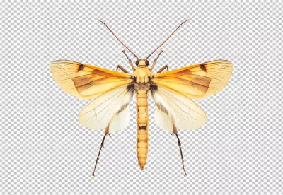 Detailed Studio Portrait of a Large Yellowish Moth with Wings Spread image