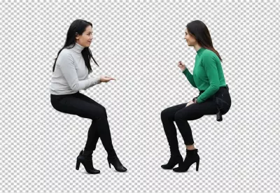 Two Professional Women Engaged in Lively Conversation and Collaborative Discussion image