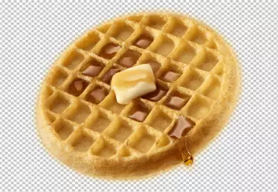Waffle with Butter and Syrup