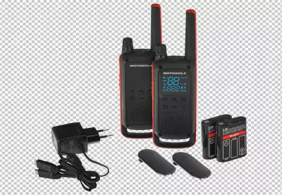 communication device on white background Handheld walkie talkie for outdoor