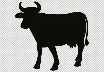 silhouette cow transparent background 