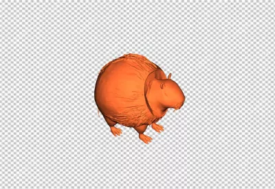 Vibrant 3D Render of a Stylized Orange Rodent on an Isolated Black Background image
