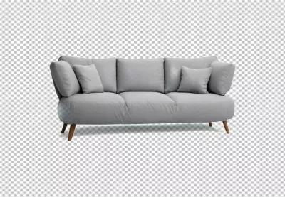 Modern Light Grey Sofa with Plush Cushions and Stylish Wooden Legs for Contemporary Living Spaces image