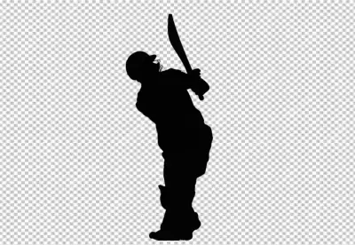 A sketch of a cricket player