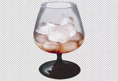 Ice with cocktail transparent background 