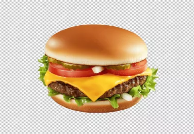 Delicious Cheese Burger with Fresh Lettuce and Ripe Tomatoes image