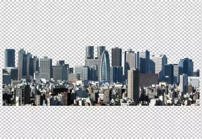 Set of building on png background