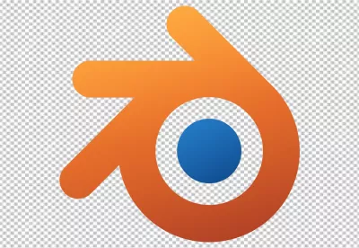 Dynamic Orange and Blue Blender Logo for 3D Creation and Digital Art Software image