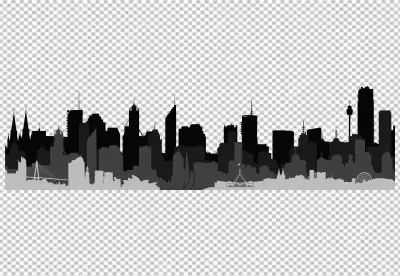 City isolated transparent background 