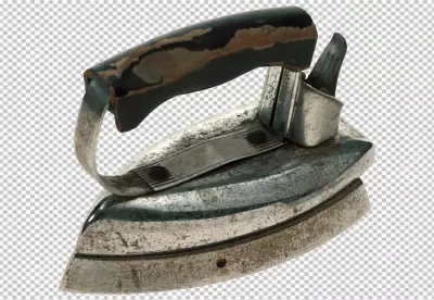 White and blue iron side view realistic