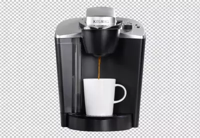 A coffee maker that has the word quot