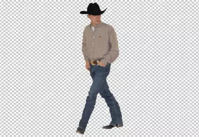 A Cute Boy Standing Like a Cowboy with Cowboy PNG