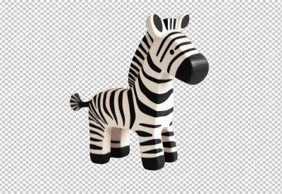 Charming Wooden Zebra Toy Figurine for Kids' Play and Decor image