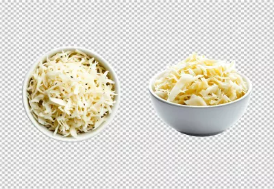 Delicious Homemade White Sauerkraut in a Ceramic Bowl Ready for a Healthy Meal image