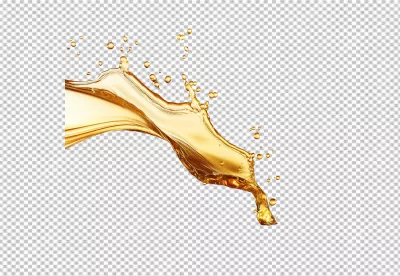 Dynamic Golden Liquid Splash with Flowing Droplets PNG for Creative Designs image
