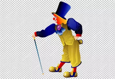 Fun fair sign template with four happy clowns png