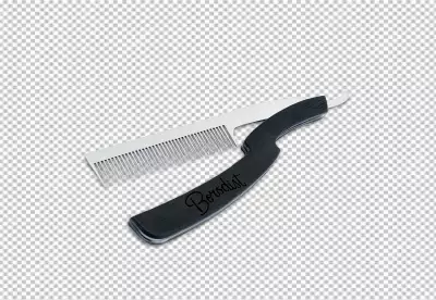 Hairbrush or comb on transparent background