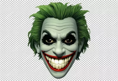 Iconic Joker Villain Character with Sinister Grin and Green Hair image