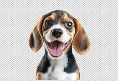 Cute Beagle Puppy Smiling Portrait for Pet Designs image