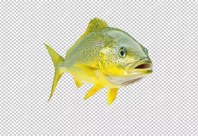 Vibrant Yellow Fish Swimming Marine Life Cutout image