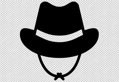 Cowboy hat on isolated png bg