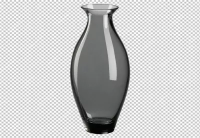 Elegant Tall Smoked Grey Glass Vase Modern Home Decor Isolated Object image