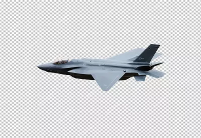 Advanced F-35 Fighter Jet Stealth Aircraft Flying Profile View image