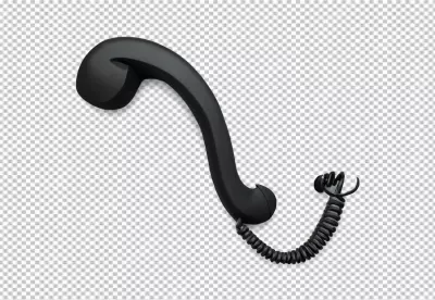Classic Black Telephone Receiver with Coiled Cord for Vintage Communication Design image