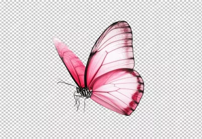 Elegant Pink Butterfly PNG Cutout for Creative Projects image
