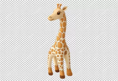 Charming Hand-Carved Wooden Giraffe Figurine for Creative Designs image