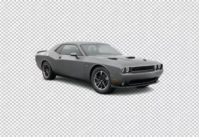 Sleek Grey Dodge Challenger Muscle Car Isolated on Pristine White Background image