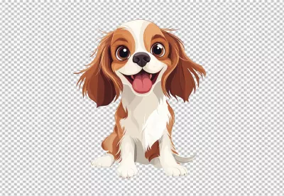 Happy Cartoon Puppy Dog Vector Illustration PNG for Kids' Designs image