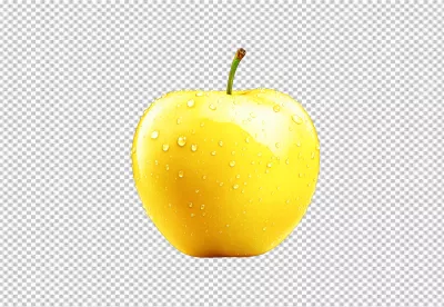 Fresh Golden Delicious Apple with Sparkling Water Droplets for Healthy Design image